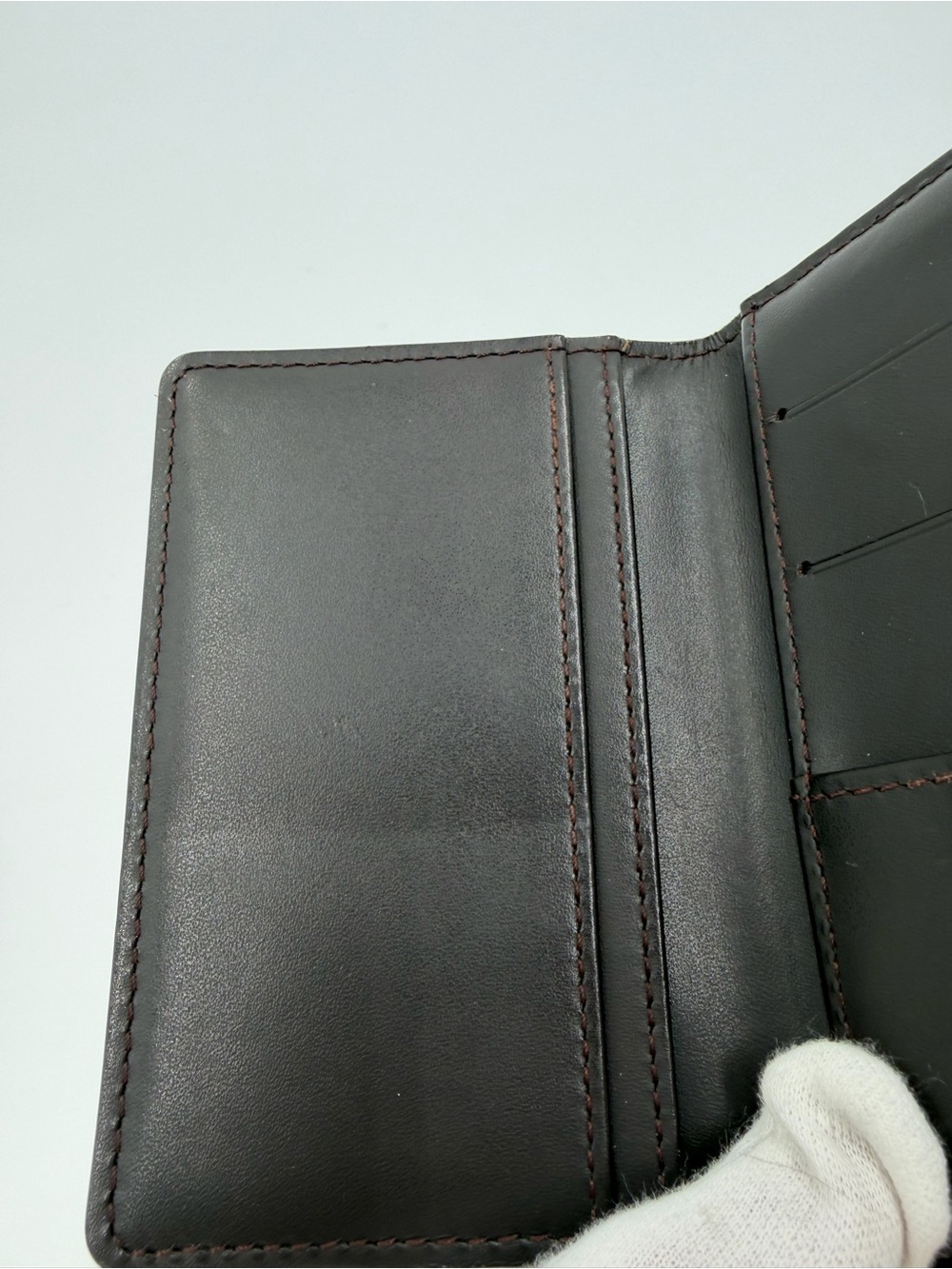 Louis Vuitton Matte Embossed Monogram Graphite Leather Card Holder w/Entrupy COA - Picture 15 of 16